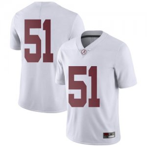 Men's Alabama Crimson Tide #51 Tanner Bowles White Limited NCAA College Football Jersey 2403SMBM2